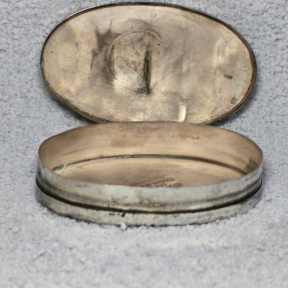 Abalone & Sterling SIlver, Large Oval Hinged Box - Picture 2 of 6